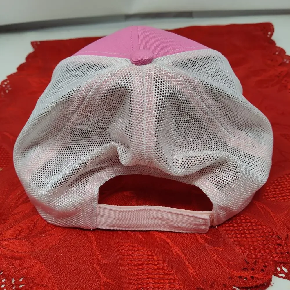 CAT Caterpillar Trucker Hat Pink Women's Adjustable Mesh New
